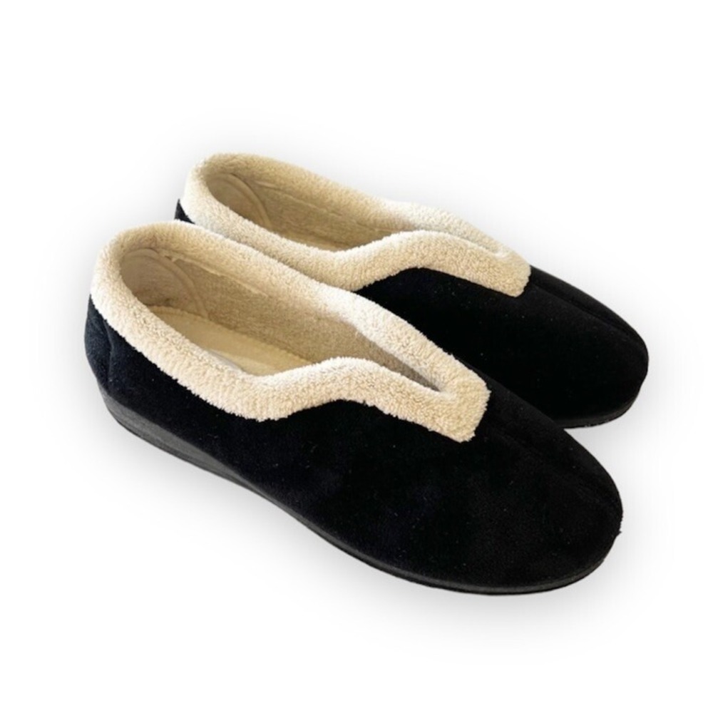 Flexus By Spring Step Cindy Slippers Women's Size 40 Black Hardsole House Shoes